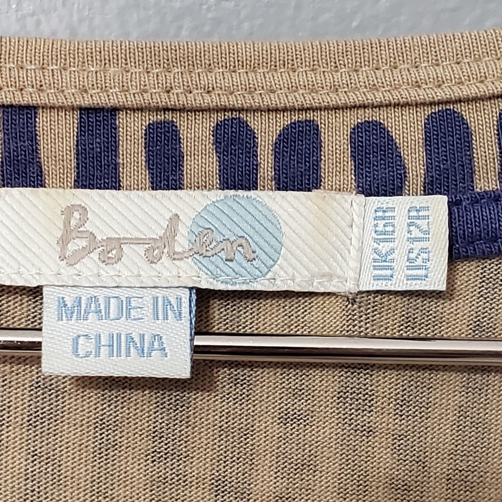 Boden Blue and Tan Dress Womens Size 12 - Picture 5 of 7